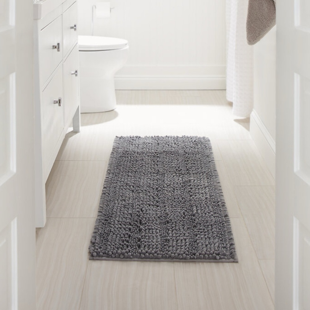 Norwex Chenille Runner Bathroom graphite 48″ × 20″